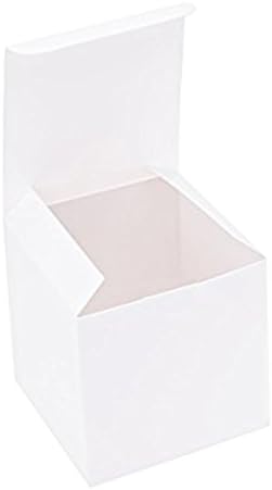 Awtlife 50pcs White Favor Box With 50 Ribbon For Wedding Favor Party Decor 2 inch Square Candy Gift Boxes