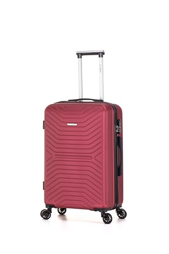 FLYMAX 24' Medium Suitcase 4 Wheel Lightweight Luggage Hard Shell ABS Travel Case Hold Check in Fits 15kg - 20kg Medium Size + 3 Digit Lock + Telescopic Handle 67 Litre Capacity