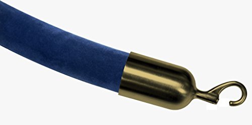 Lawrence metal ROPE-VELR-24-040-2-HOOK-2S Rope Velour, 4', Royal Blue by Lawrence Metal