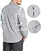 33,000ft Funktionshemd Herren UPF50+ UV-Schutz Langarm Hemd Atmungsaktiv Button-Down-Hemd Outdoor Sportliches Freizeithemd Angelhemd Für Männer Silber Grau XL