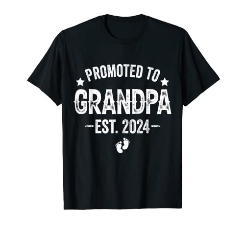 Hombre Grandpa Est 2024 Día del Padre 2024 Promovido a Nuevo Abuelo Camiseta