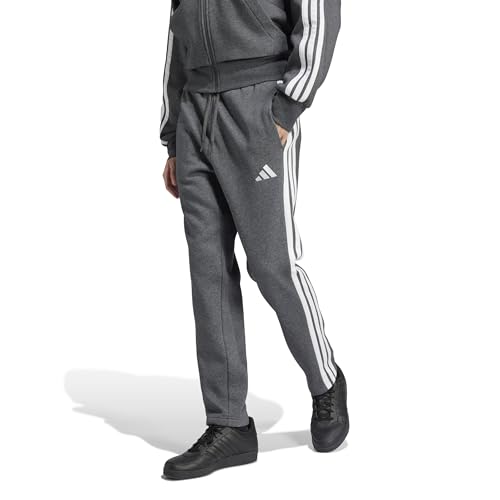 Adidas Mens Essentials 3-Stripes Regular Tricot Pantspants, Dark Grey Heather/White, Medium