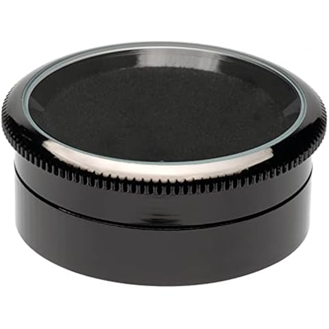 Giftop Small Loose Diamond or Gemstone Display Box Case Holder Show Container Metal (Black- 1.7x0.7) Cover