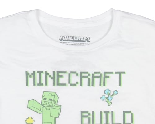 Minecraft Girls Build Create Explore Steve and Creeper Kids T-Shirt3