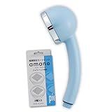 [(公式限定) amane スタンダード スキンケアセット] 節水 高水圧 軽量 シャワーヘッド マイクロナノバブル 塩素除去 炭酸シャワー 取付簡単 水 美容 日本製 （ソフトブルー）