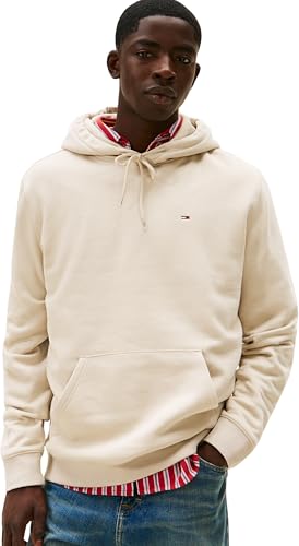 Tommy Jeans Felpa con Cappuccio da Uomo Tjm Reg S Flag Ext Dm0dm20742 (Confezione da 1), Beige (Sabbia del Golfo), L