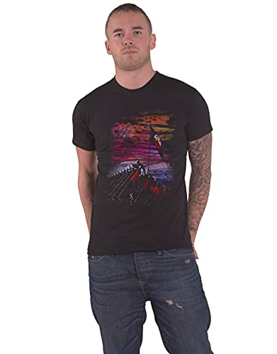 PINK FLOYD The Wall Flag & Hammers T-Shirt, Noir (Black Black), X-Large Homme