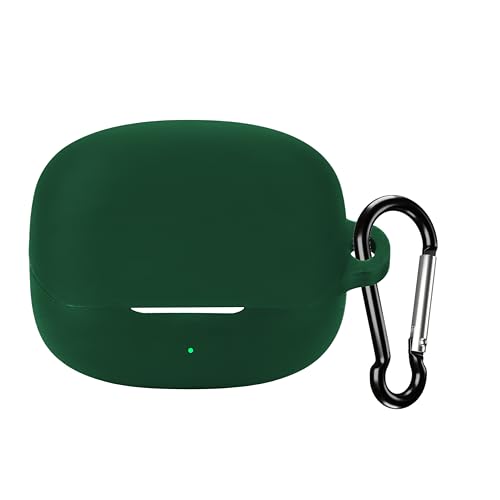 Image of New Silicone Case Compatible with Boat Airdopes 311 Pro Protective Soft Silicone 360 Full Protection Dust-Proof Shockproof Case Cover with Hook (Cover Only) (Green)
