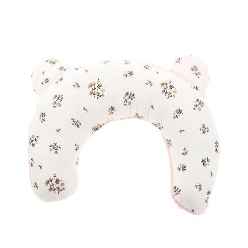 Almohada en forma de U WOONEKY para perros pequeños cojín rosa lavable de descanso 2