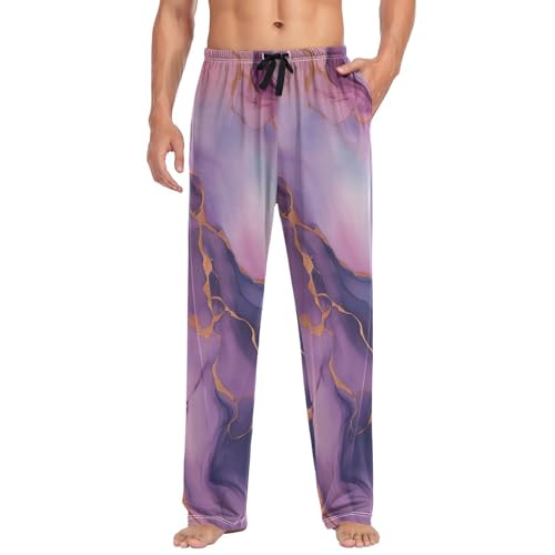 Men's Pajama Pants Abstract Marble Print Sleep Pajama Lounge Pant with Pockets, Elastic Waistband3