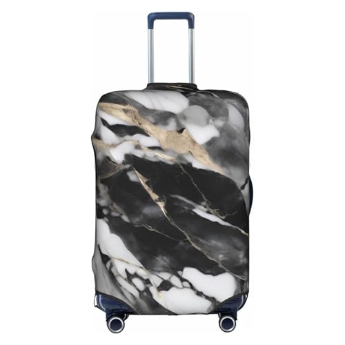 Light Black Marble Tsa Approved Luggage Cover For 18-32 Inch Suitcases Scratch-Resistant Stretch Luggage Cover
