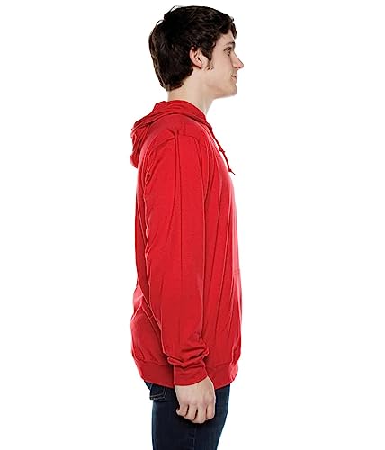 Cottonhood Lightweight Jersey Zip Hoodie for Men – Full Zip Casual Cotton Hoodie, Soft Long Sleeve (XS, Scarlet, 702)2