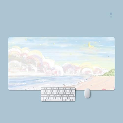 デスクマット 大型 マウスパッド 厚さ2mm 両面PUレザー 光学式マウス対応 防水 オフィス ノートパソコン用 ゲーミング 学習机 滑り止め 水洗い 画像05 自宅用 570x330mm 装飾用