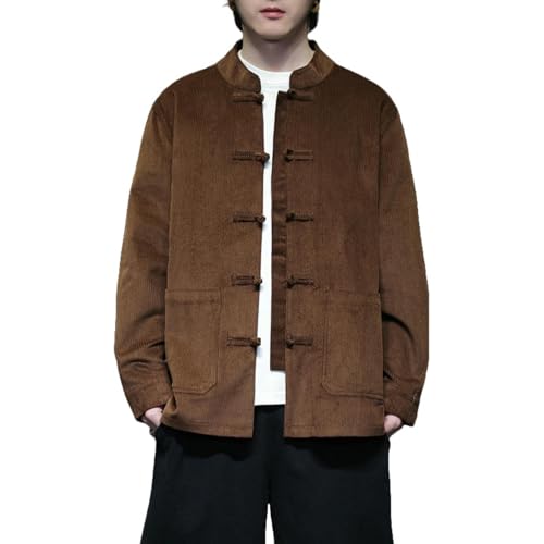 Chemise manches longues homme style chinois décontracté automne hiver coton
