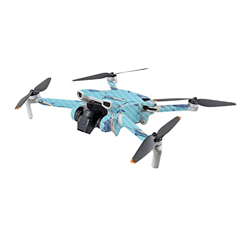 Image of MightySkins Carbon Fiber Skin Compatible with DJI Mini 3 - Billfish Stripes | Protective, Durable Textured Carbon Fiber Finish | Easy to Apply