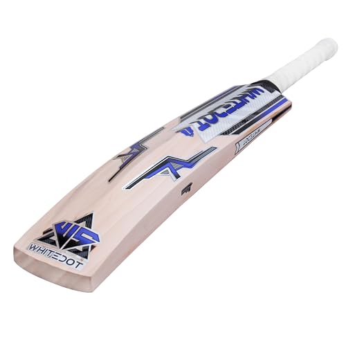 Whitedot 3.1 Blue Kashmir Willow Cricket Bat - 1160-1200 Gram Balanced - Size Short Handle - (Blue-3.1-SH)
