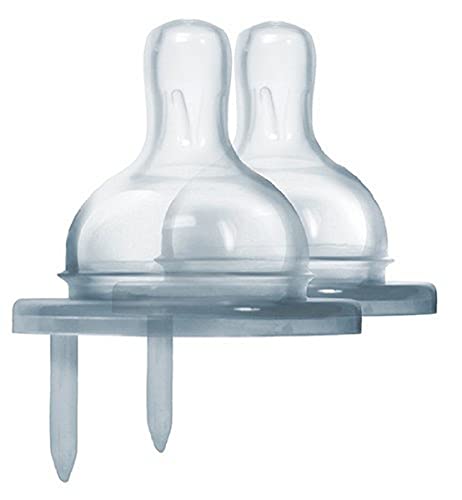 Image of Pura Kiki Bottle Replacement Nipple 2-Pack - 100% Medical-Grade Silicone, Anti-Colic, NonPlastic - Suitable for Infants & Babies 3+ Months (Medium Flow)
