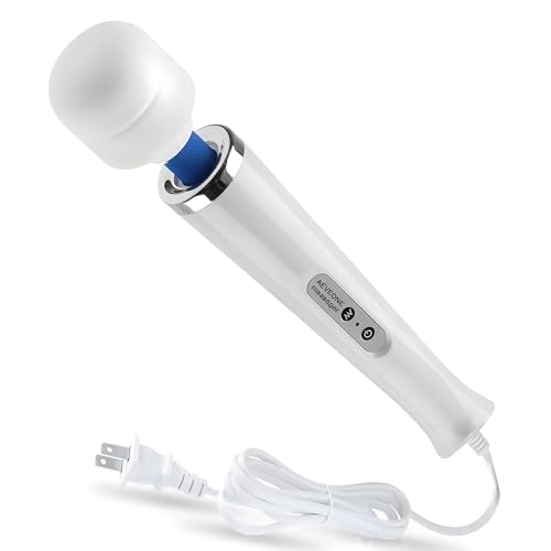 AEVEONE Personal Massage Device - Handheld Vibration Massager - Powerful Wired Wand - Best for Travel - Magic Stress Away - Perfect on Back Legs Hand Pains and Sports Recovery - White