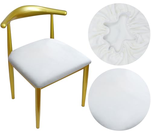HuaLiSiJi Housse de Chaise Ronde Extensible Housse Tabouret Rond Velours Tissu de Luxe Diamètre 36-50 cm, Lavable et Anti Poussière,Convient pour Tabourets...