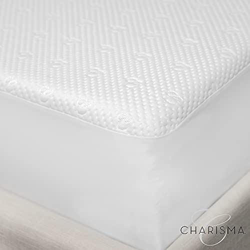 Charisma Luxury Polyester Washable Mattress Protector X Water Repellent And Stain Resistant Technology, Queen, White #TOP2