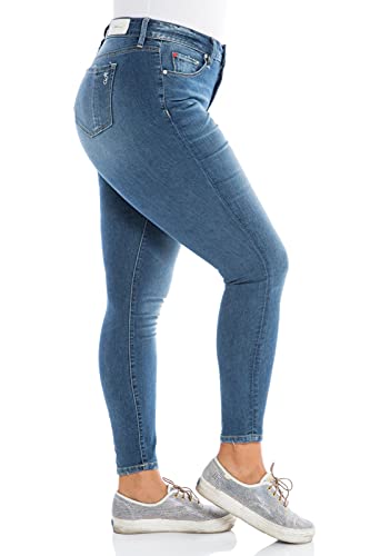 SLINK Jeans Plus Size Mid Rise Slim Denim Jean3