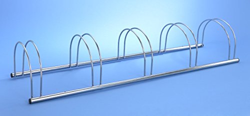 Aparcabicicletas de 5 plazas Mottez con base estable de acero 1