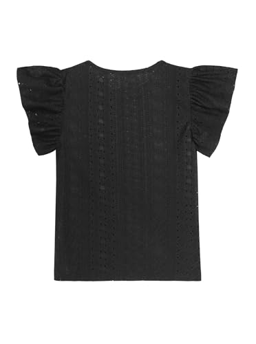 Image of Girls' Summer Shirts Cute Tops Ruffle Sleeve Crew Neck Casual Tees
