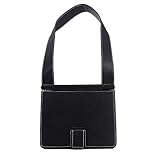  Rouven STUDIO.MUNET Leder Handtasche Schultertasche Tasche/Freda 24 Shoulder Tote Bag/medium / 24x26x11 cm/Schwarz Black Noir