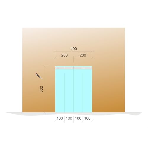 Zettl GmbH Lamellenvorhang für Kleintiere, BxH 40x50cm. PVC Streifenvorhang für Hundehütten, Katzenklappen, Ställe, Öffnungen im Gartenhaus, in der Werkstatt