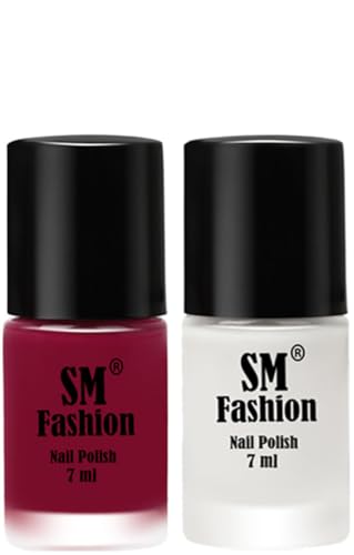 Image of Long Lasting Nail Polish | Nail Paint Combo 7 ml Each) - Set of 2 Cherry Blossom-White
