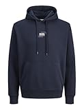 JACK & JONES Jjcorp Graphic Sweat Hood Noos, Azul Marino, XL