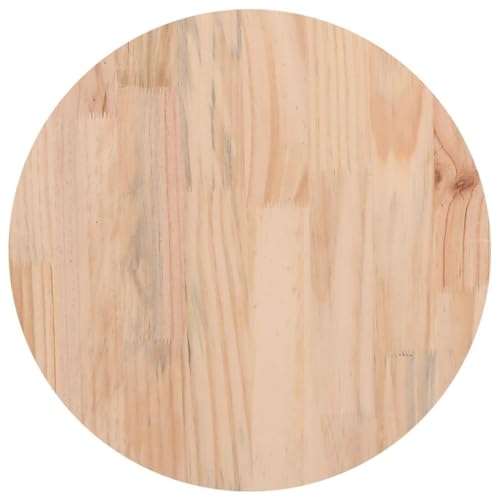 XHNIFBN 15.7 in Solid Pine Round Table Top, Rustic Brown
