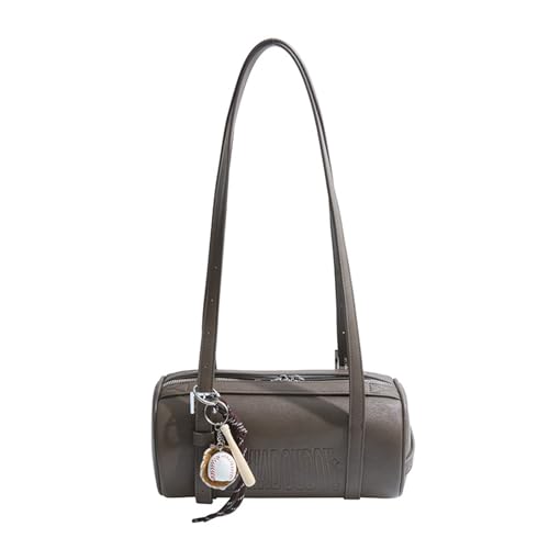 Sac à bandoulière cylindrique au fini cuir souple et texturé