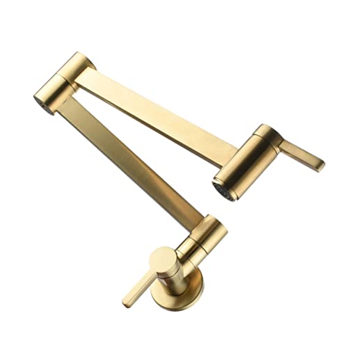 HOMSFOU Grifo Plegable Doble Lavabo Dorado Fácil De Instalar Para Hogar Tienda Escuela
