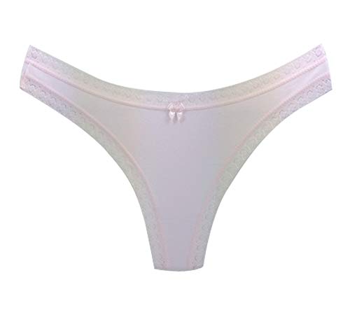 Kit 12 Calcinhas Fio Dental Algodão Rendinha Lisa (G)