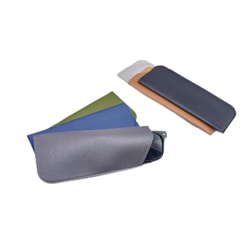 Pacote com 6 estojos de óculos macios, estojo de couro para óculos, bolsa de óculos de viagem, Multicor, laege