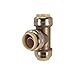PROCURU 4-Pack 1-Inch PushFit Tee, Push-to-Connect Brass Plumbing Fitting for Copper, PEX, CPVC, PE-RT Pipe (8X7016-4P)