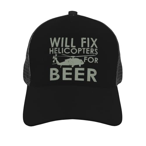 Will Fix Helicopters Unisex Mesh Baseball Caps - Classic Adjustable Hat3