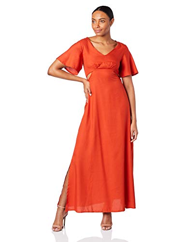 Vestido Casual Longo, Mercatto, Feminino, Laranja Escuro, M