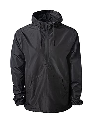 Independent Trading Co. - Lightweight Quarter-Zip Windbreaker Pullover Jacket - EXP54LWP - XL - Black2