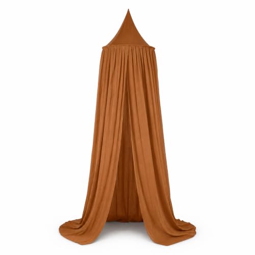 Deryan Baldachin Kinderzimmer 245cm - In 5 Farben - Betthimmel Mädchen, Jungen & Baby - Himmelbett vorhänge - Moskitonetz doppelbett - Himmel Babybett - Canopy - Caramel