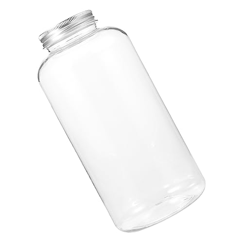 Ciieeo Juice Glass Drink Bottle 1000ml Pet Plastic Reusable Leakproof Cap Ideal for Juicing Water Milk Tea