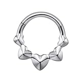 Poystng Anillos de nariz con forma de corazón sin costuras, decoraciones para Piercing, joyería corporal cómoda para fiesta y uso diario, joyería de aleación, fácil de usar
