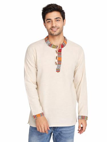 Generic The MAKKI Trends Bhutani Kurta, Beige, M - Image 7