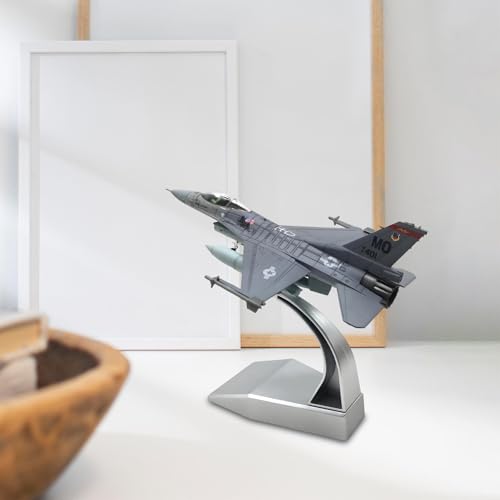 Miniatura 7 de Fewnvwa Avión De Modelo F16c A Escala 1 100 Con Detalles Realistas Estructura De Aleación Y Base De Exhibición Adecuado Para Colección Decoración De