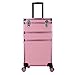 Produktbild 3 in 1 Pilotenkoffer Friseurkoffer Beautycase mit Beleuchtung Kosmetikerin Großes Makeup Artist Organizer Set mit 4 Abnehmbaren Universalrollen Fauay,Rosa