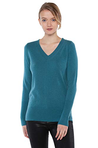 Image of JENNIE LIU Women's 100% Pure Cashmere Long Sleeve Ava V Neck Pullover Sweater