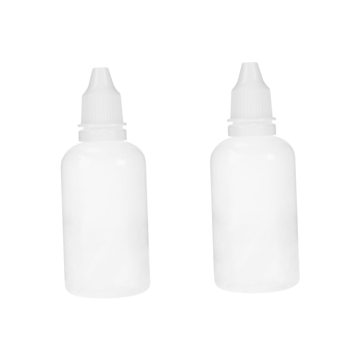 KICHOUSE Refillable Eye Liquid Dropper Bottles Essential Oils Container 50ml Plastic Squeezable Dropper Bottles with Caps