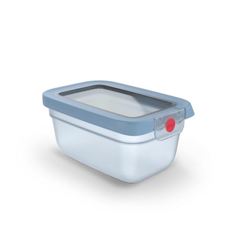 EMSA oneClick Frischhaltedose, verschlossen mit nur 1 x Klick, Lebensmittel 2 x länger frisch, 100% dicht, Made in Germany, 0,75L, gefrier-, mikrowellen- und spülmaschinengeeignet, blau, N1210400