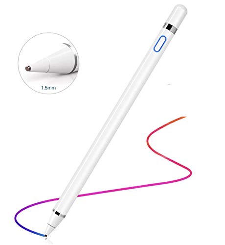 Active Stylus Pen for Touch Screens, Rechargeable 1.5mm Fine Point Smart Pencil Digital